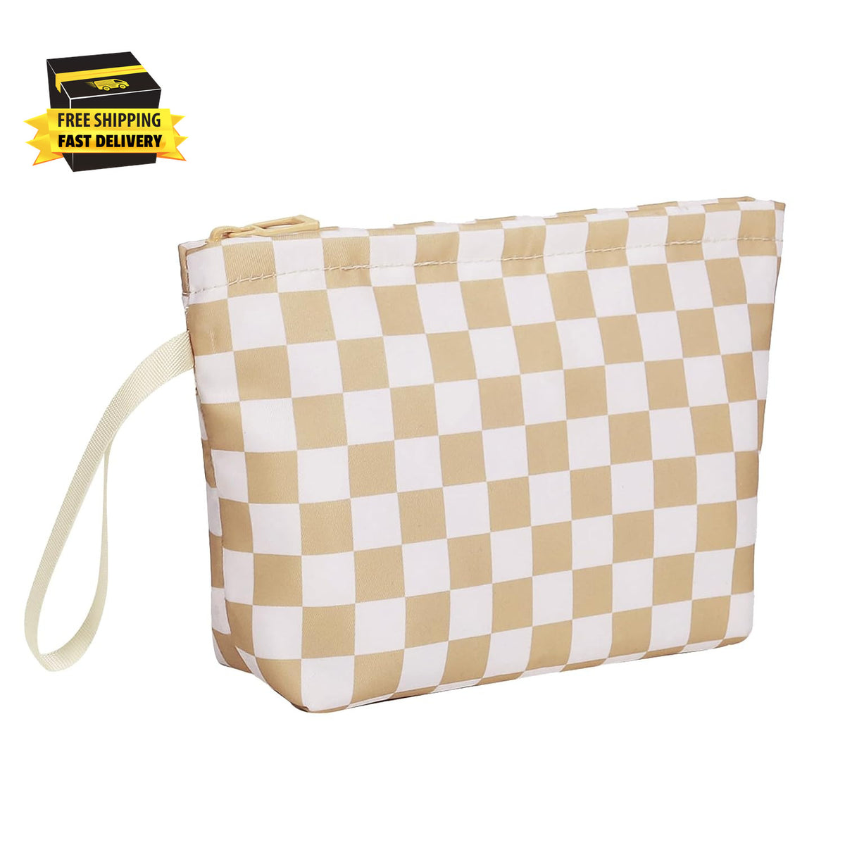 Travel Makeup Bag with Brush Holder, Compact Cosmetic Organizer for Women