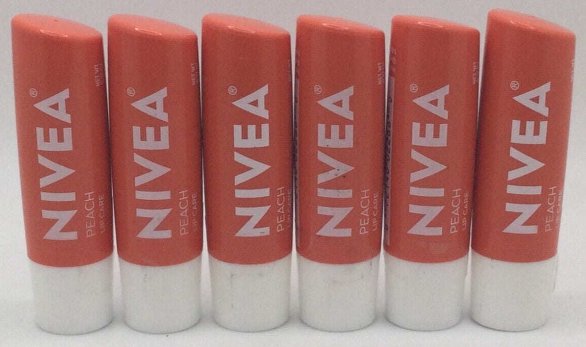 NIVEA Peach Lip Balm Tinted Moisturizer with Shea Butter - Pack of 6