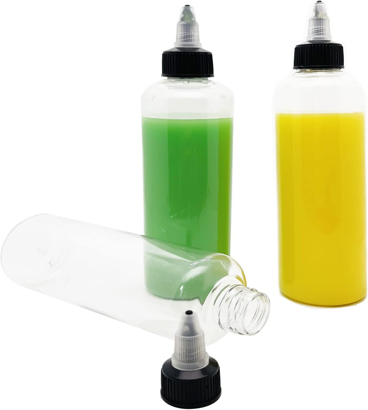 4Oz Refillable Plastic Squeeze Bottles with Twist Top - 6 Pack