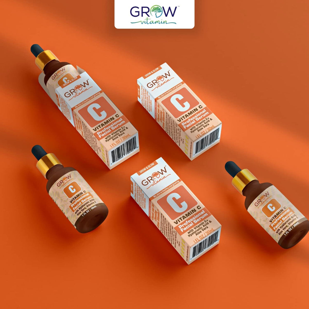 Vitamin C Serum with E Aloe Vera & Hyaluronic Acid Organic Anti-Aging Skin Care