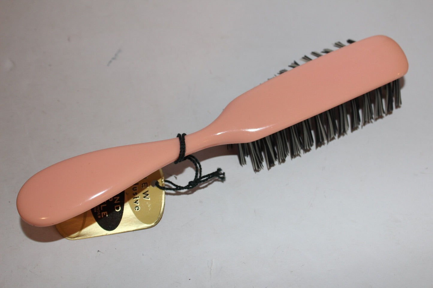 Vintage Round Bristle Hair Brush with Nylon Tips - 7.5" Pink