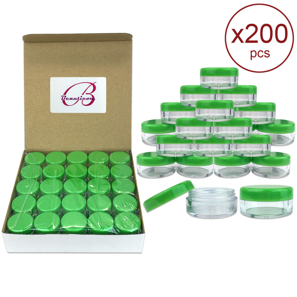 200 Pack 5ml Plastic Makeup Sample Jars - Cosmetic Lotion Containers