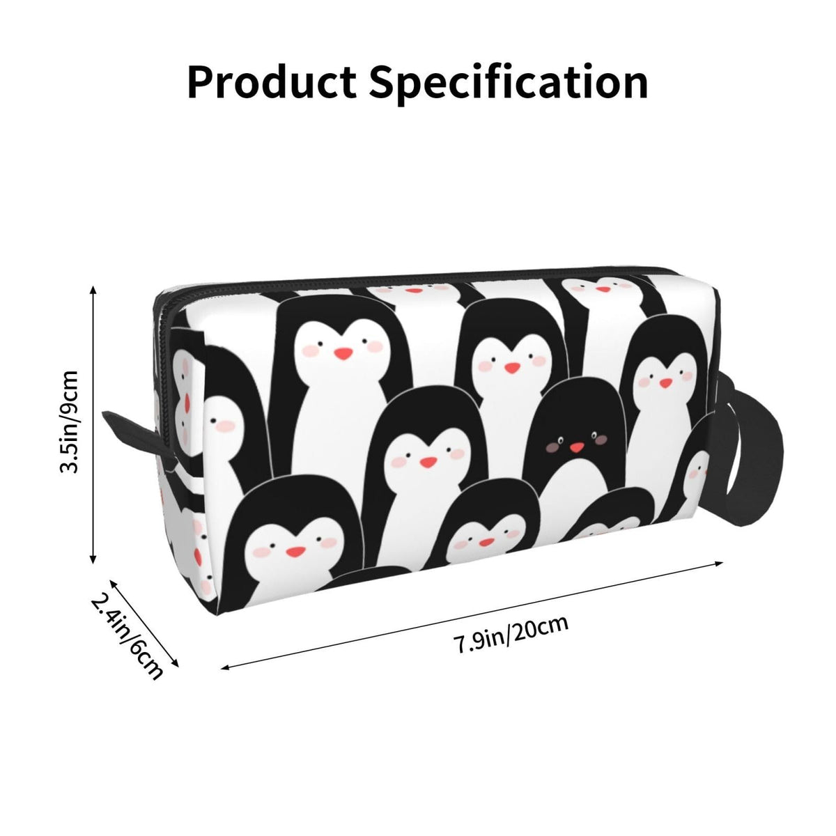 Cute Penguin Makeup Bag Organizer Small Cosmetic Travel Pouch with Handle