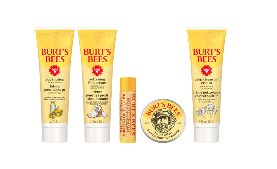Burt's Bees Travel Size 5-Piece Personal Care Gift Set - Body Lotion, Lip Balm & More