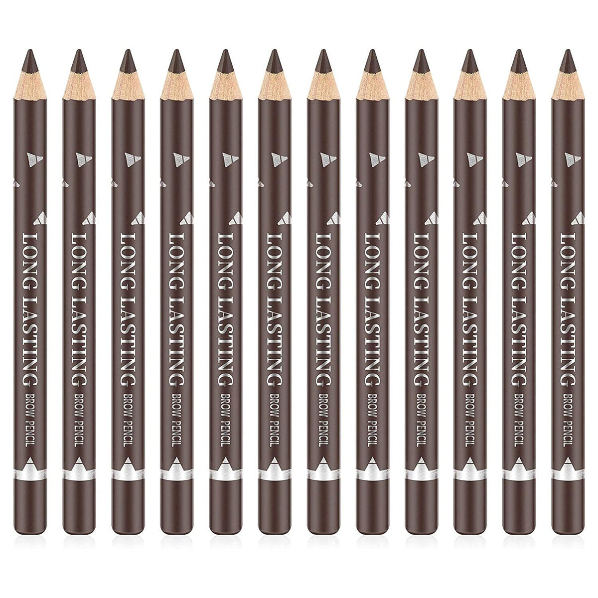 12 Pack Dark Brown Eyebrow Pencil & Gel Set - Sweatproof, Easy to Use