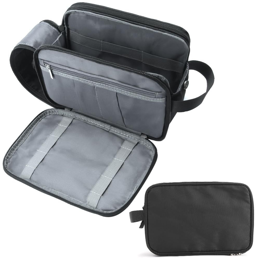 Large Capacity Water-Resistant Men’s Toiletry Bag with Hanging Design
