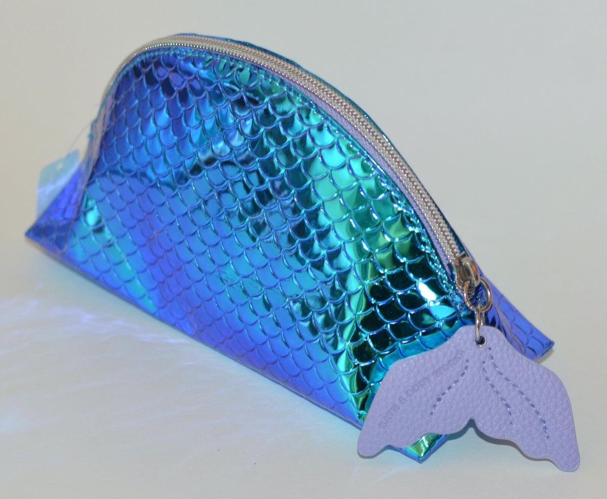Blue Mermaid Tail Makeup Bag - Cosmetic Clutch & Coin Purse