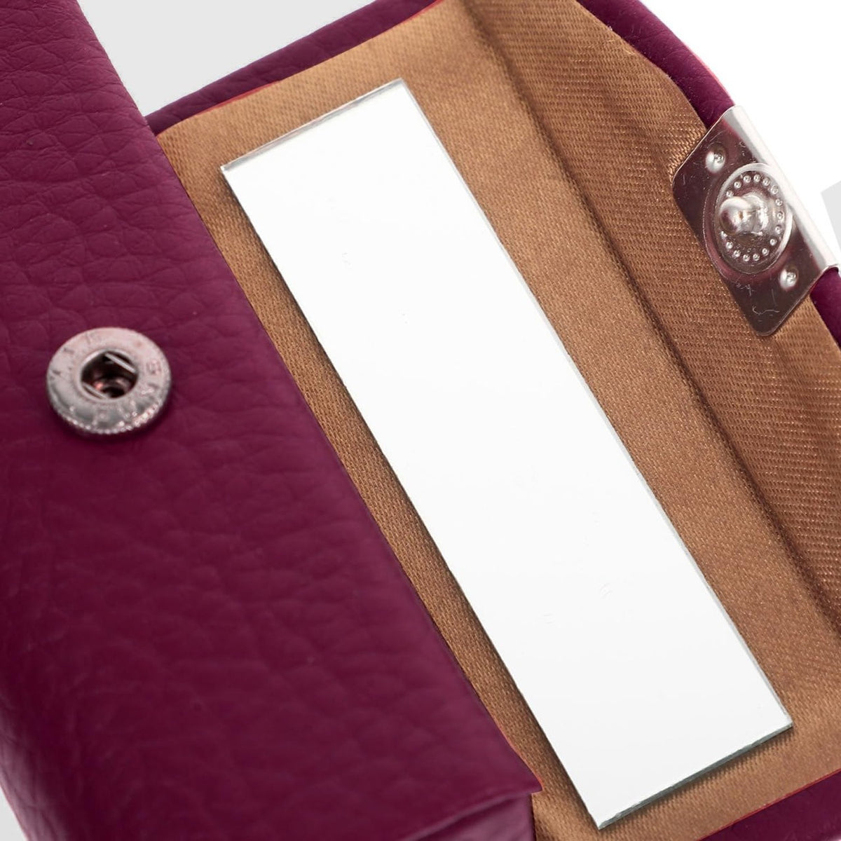 Leather Lipstick Case with Mirror - Travel Cosmetic Organizer for Women