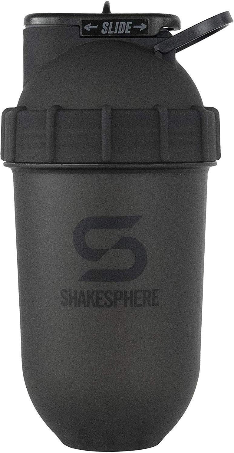 ShakeSphere Matte Black Protein Shaker Bottle 700ml 24oz Gym Workout