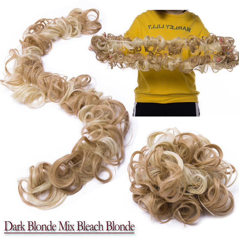 Natural Messy Curly Hair Bun Extension Wrap Long Thick Scrunchie Updo