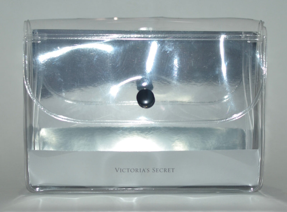 Clear Makeup Bag with Fold-Over Design – Cosmetic & Lip Gloss Pouch