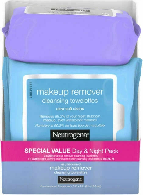 Neutrogena Makeup Remover Face Wipes - Day & Night Pack of 3