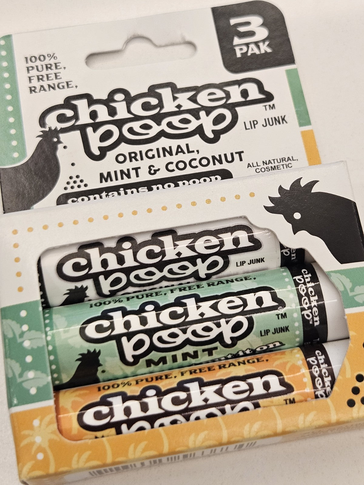 Lip Balm Set - Mint, Coconut & Original Flavor, Moisturizing Lip Care