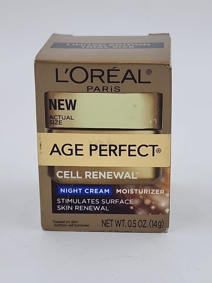 L'Oréal Age Perfect Cell Renewal Night Cream Moisturizer 0.5 oz - Anti-Aging Facial Moisturizer for Mature Skin