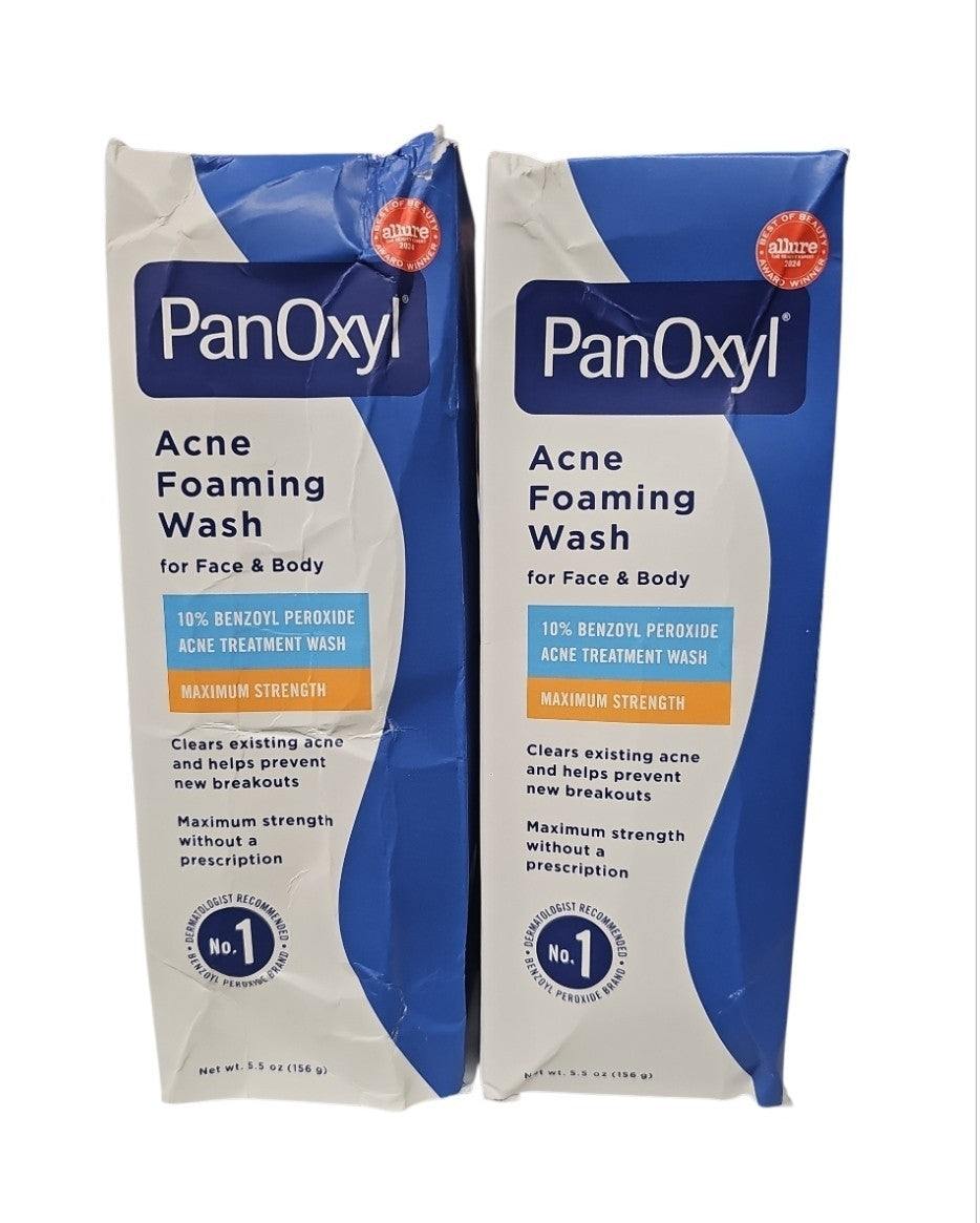2 Pack Acne Foaming Wash - Maximum Strength 5.5oz for Clear Skin