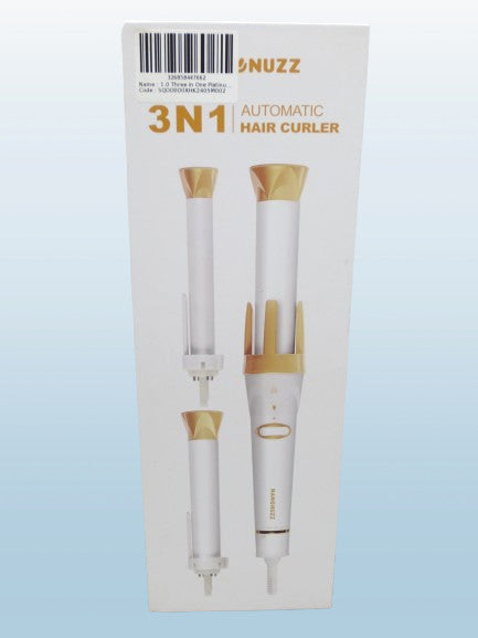 3-in-1 Automatic Hair Curler with Ceramic & Ion Barrels - Interchangeable Styling Tool