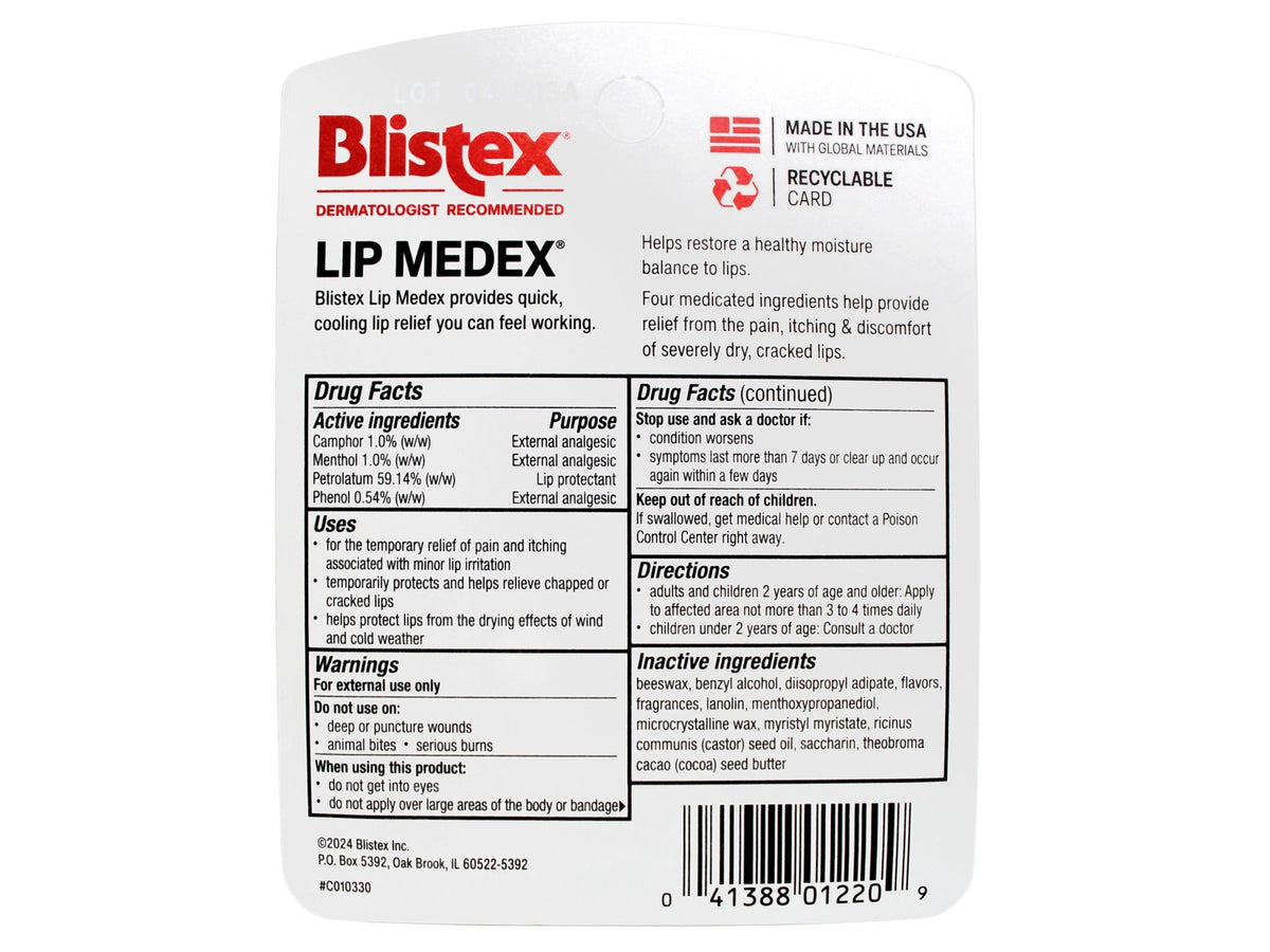 Medicated Lip Balm Set - Sore & Dry Lip Relief, Moisturizing 18 Pack