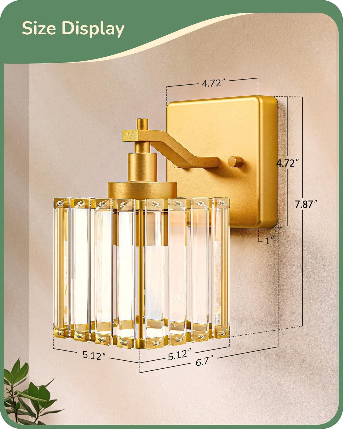 Modern Bathroom Vanity Light Set with Crystal Shades - Gold Wall Sconces