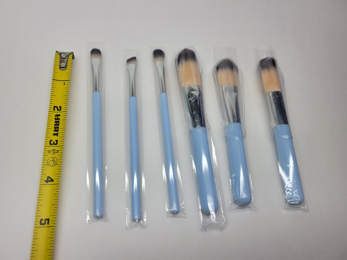 6-Piece Makeup Brush Set with Tin Case & Cleaning Accessories