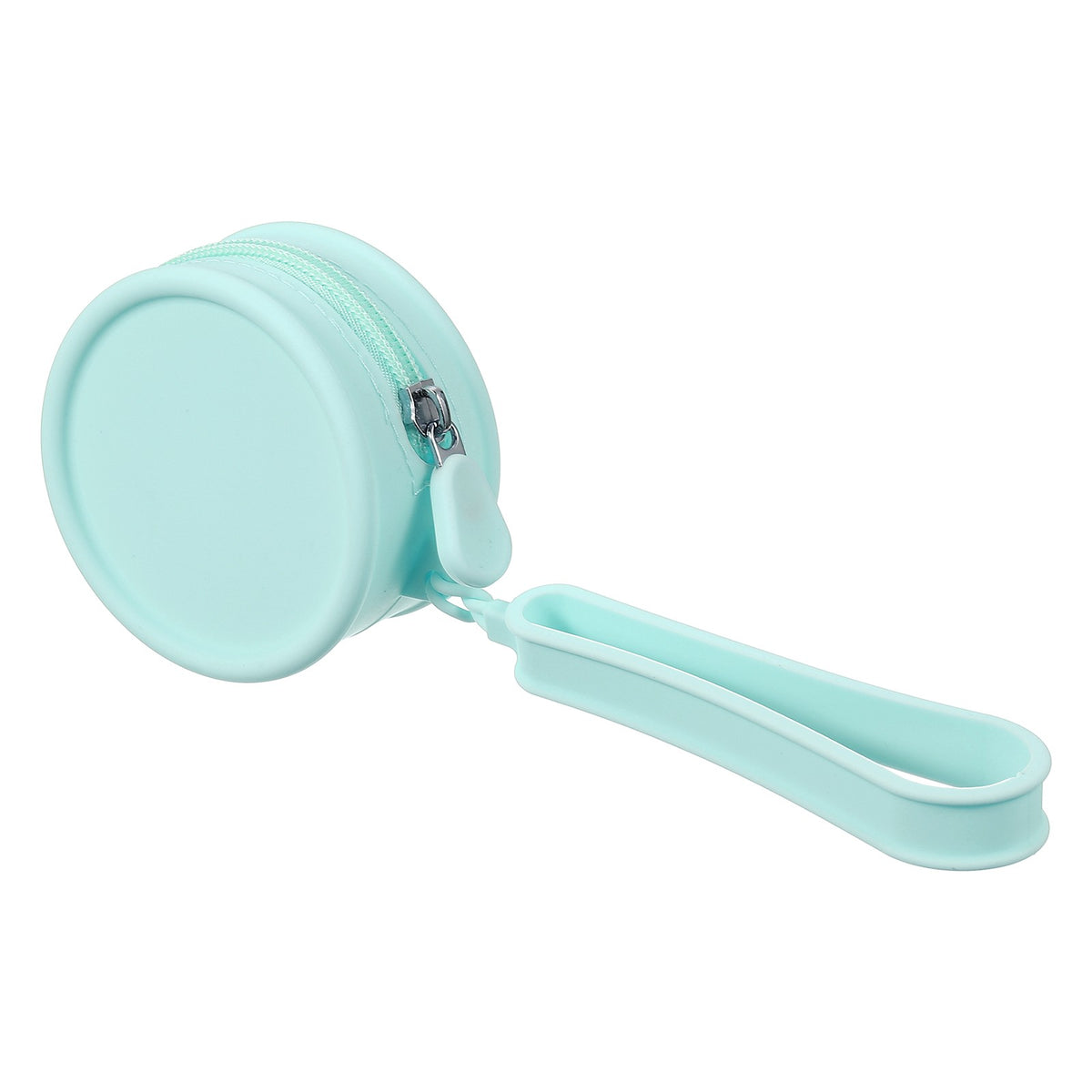 Small Round Silicone Makeup Bag Waterproof Travel Organizer Blue