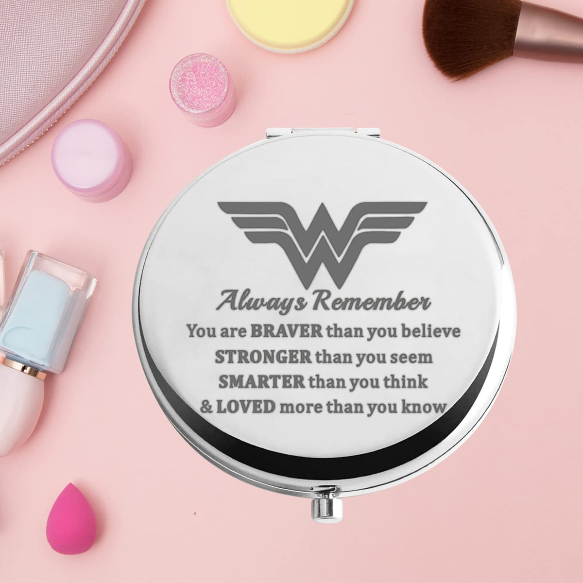 Pocket Mirror with Magnifying Glass - Heroine Gift for Diana Fans