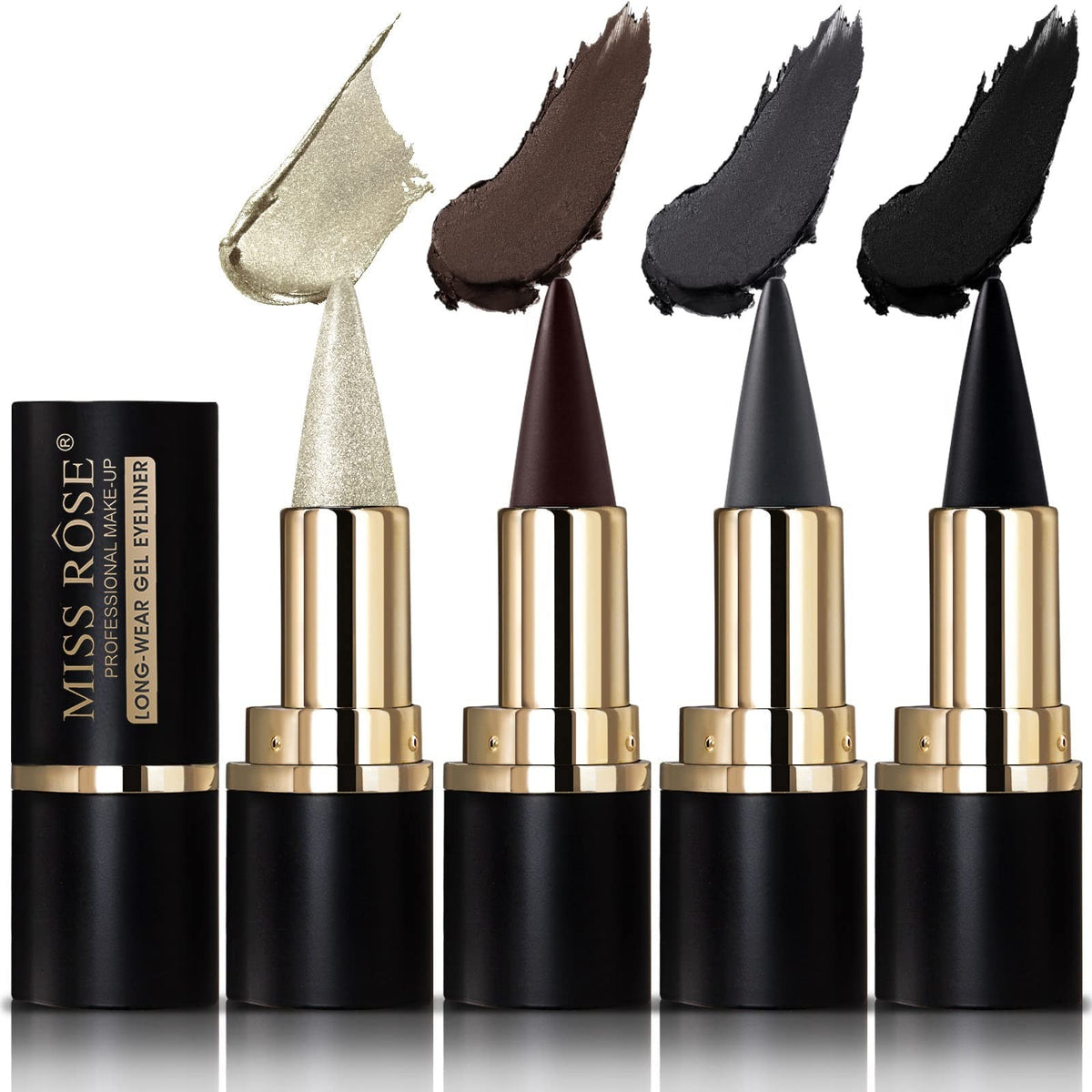 Waterproof Gel Eyeliner Set - Long Lasting 4 Colors Eye Makeup Pencils