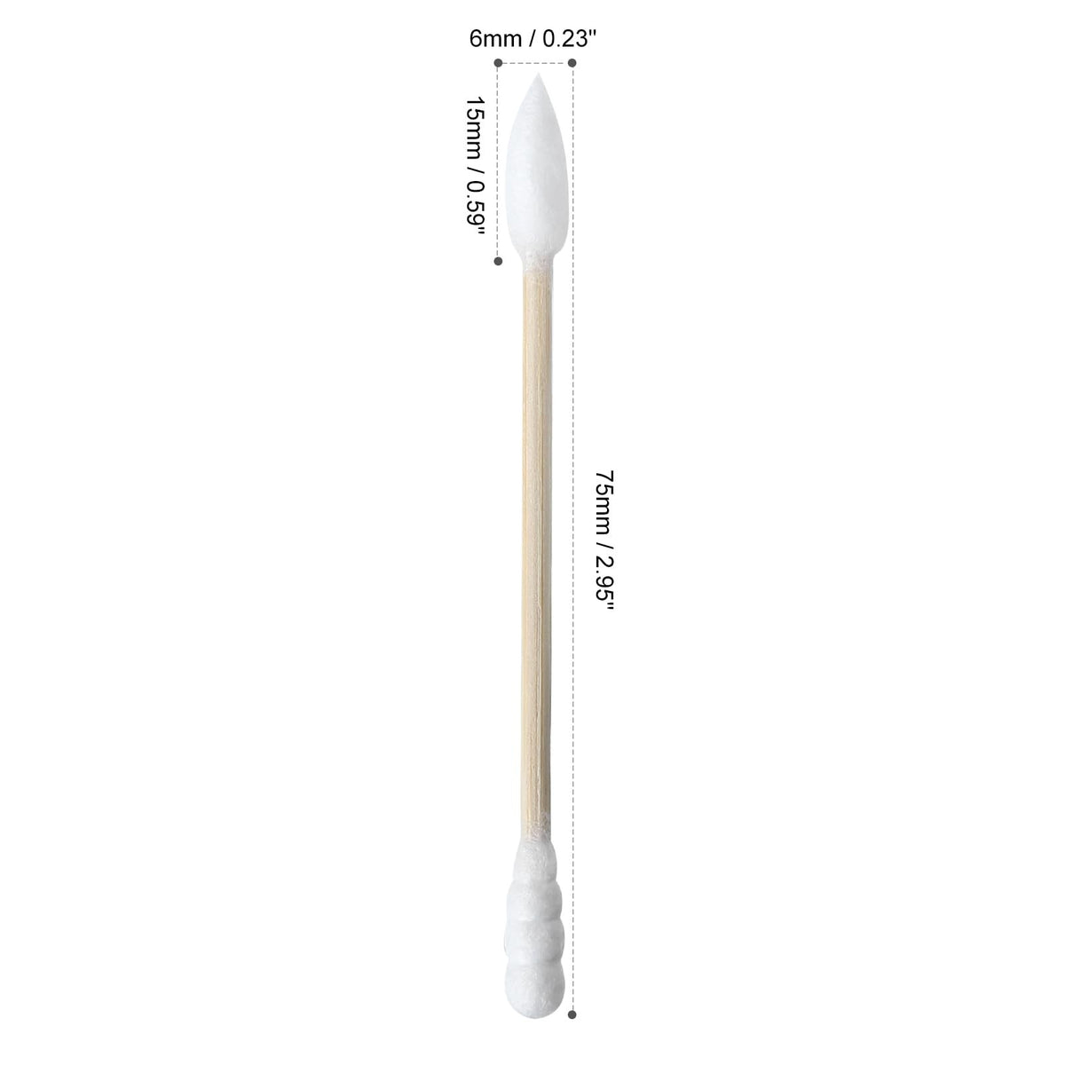 Biodegradable Bamboo Cotton Swabs - 1000 Count Pointed & Spiral Design