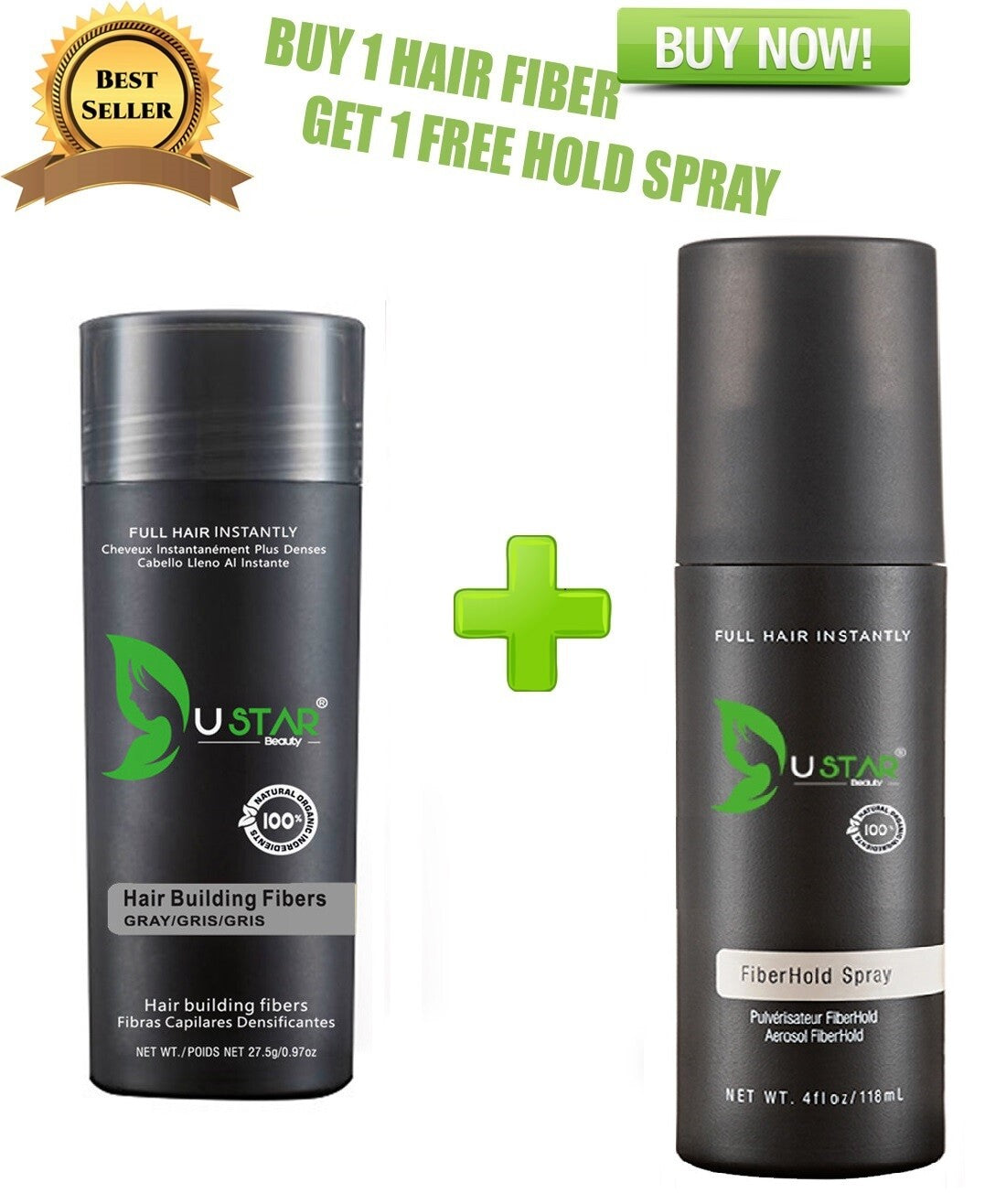Hair Building Fibers 27.5g with Fiberhold Spray