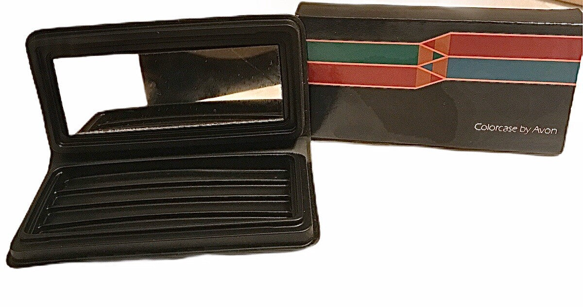 Vintage Avon Lip & Eye Pencil Case with Mirror - Padded Storage