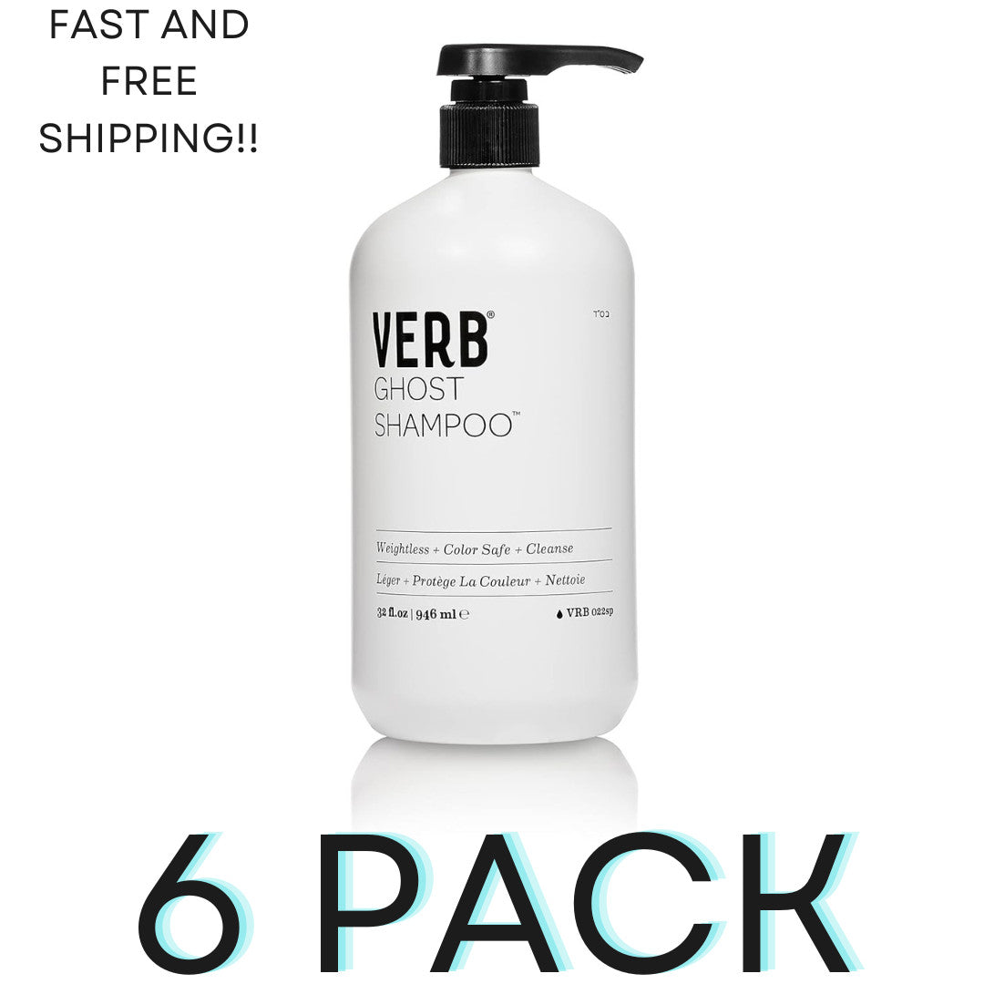 Verb Ghost Shampoo 1L - 6 Pack, Nourishing & Frizz Control for All Hair Types