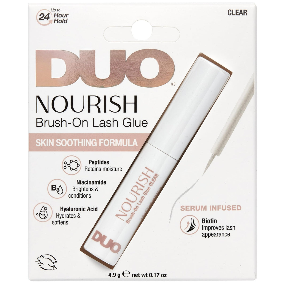 Brush-On Clear Lash Adhesive with Nourishing Formula - 24 Hr Strong Hold Eyelash Glue