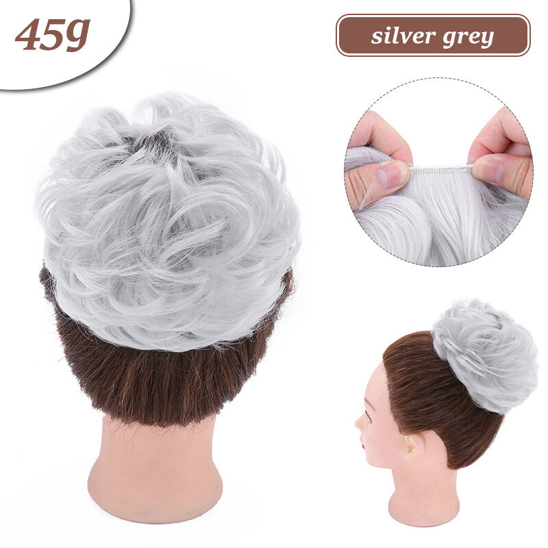 Natural Curly Messy Bun Hair Piece Extensions - Real Human Hair, Updo Scrunchie