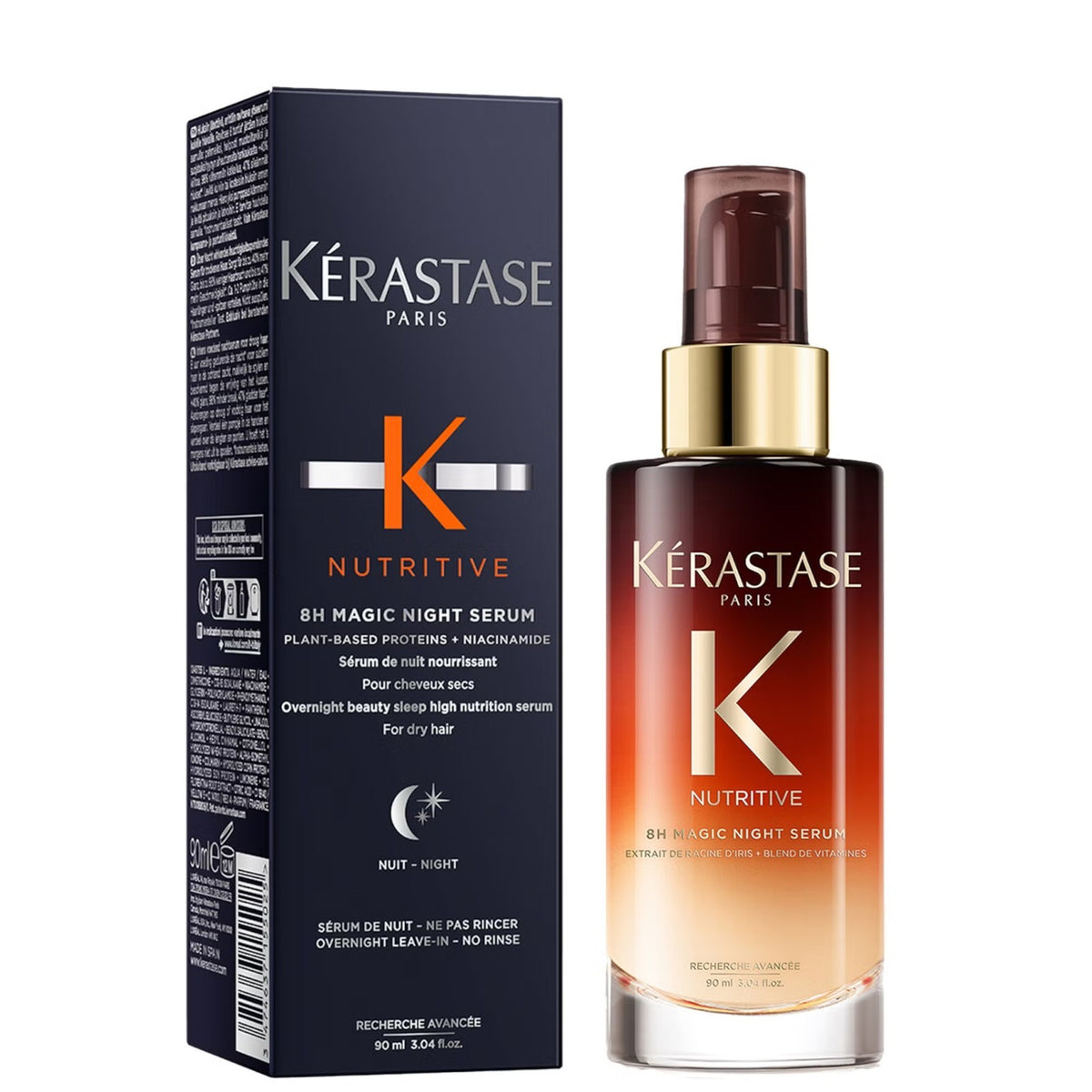Kérastase Nutritive 8H Night Hair Serum - Deep Nourishing Leave-In Treatment 90ml