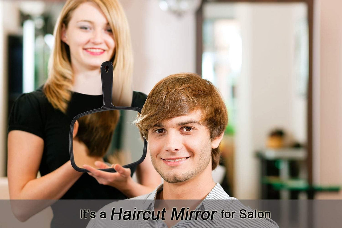 Rectangular Hand Mirror for Makeup Hair Grooming with Comfortable Grip
