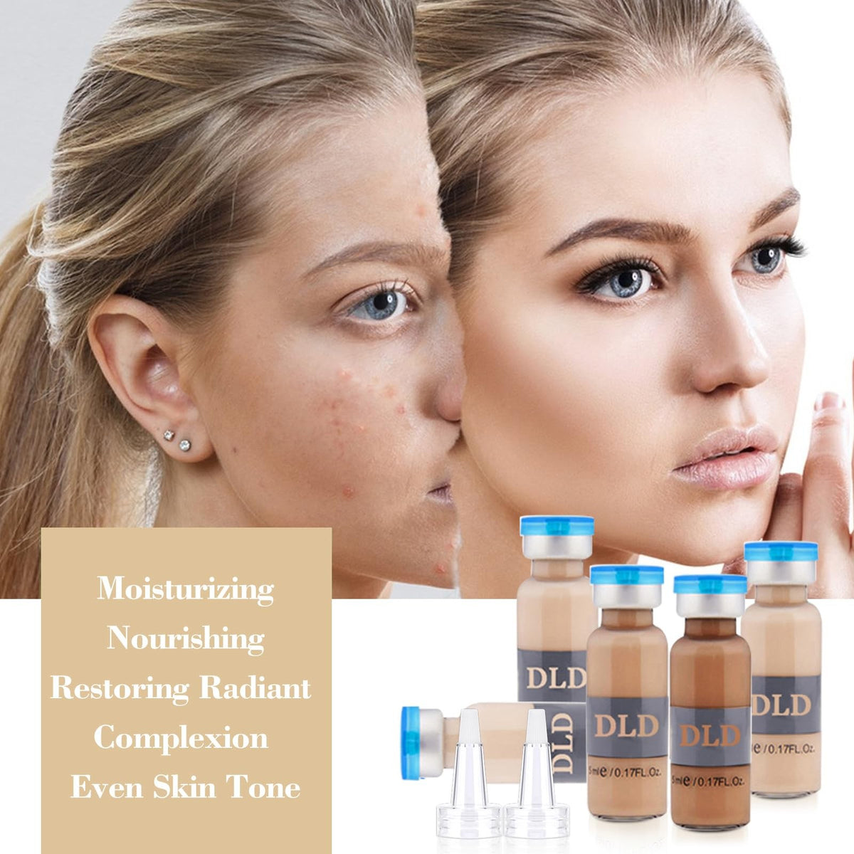 Facial Glow Serum Starter Kit with 5 Shades for Brightening & Hydrating Skin
