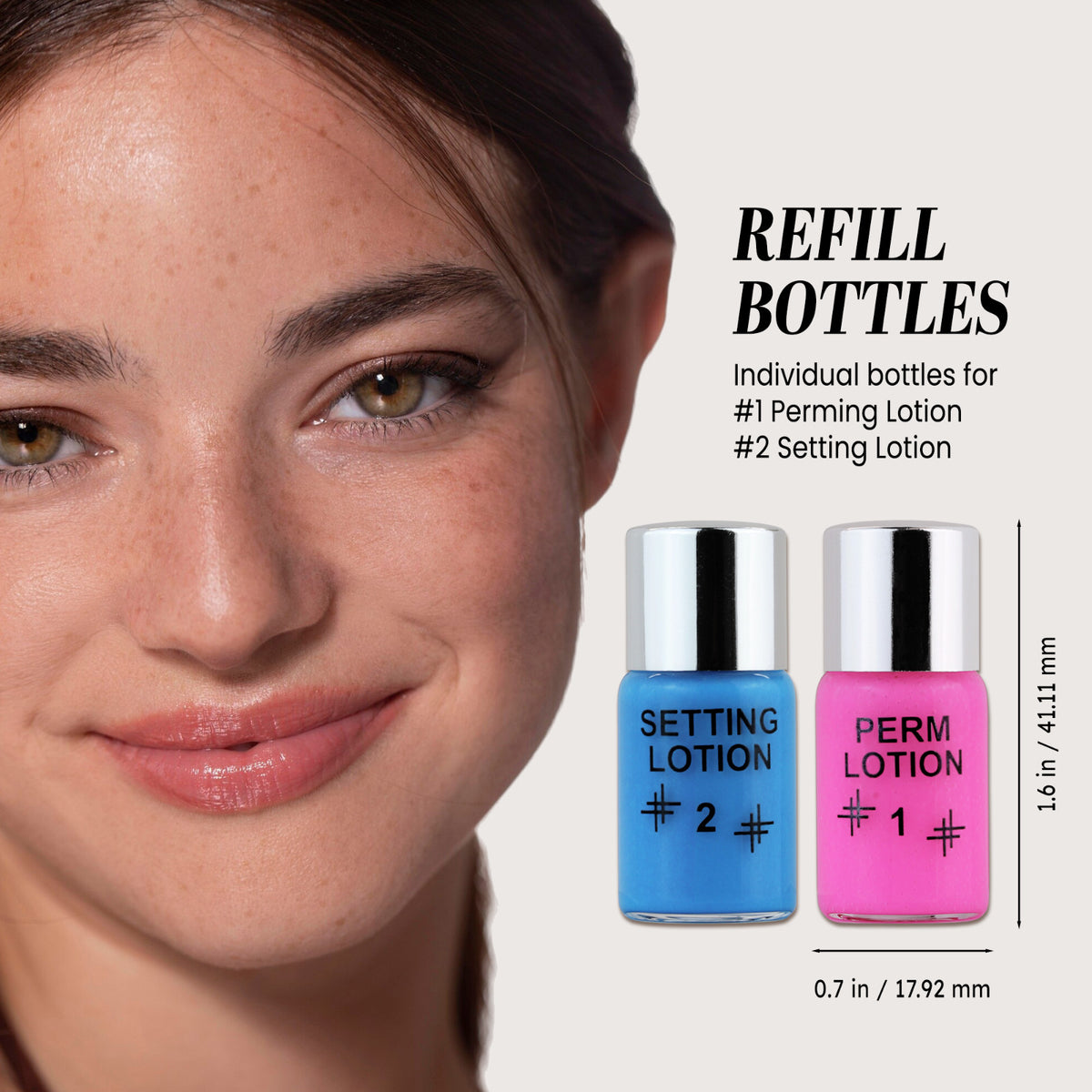 Eyelash Perm Lotion Kit with Pink & Blue Bottles - Semi-Permanent Lash Lift
