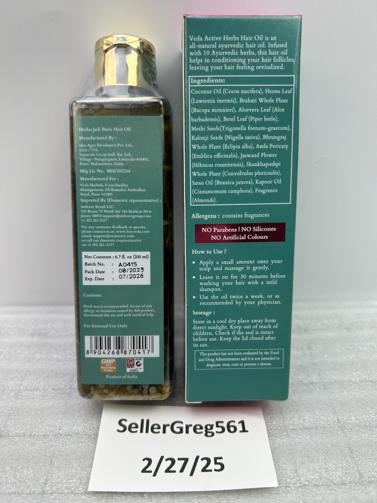 Herbal Ayurvedic Cold Pressed Hair Growth Oil - Herb Infused Hair Treatment