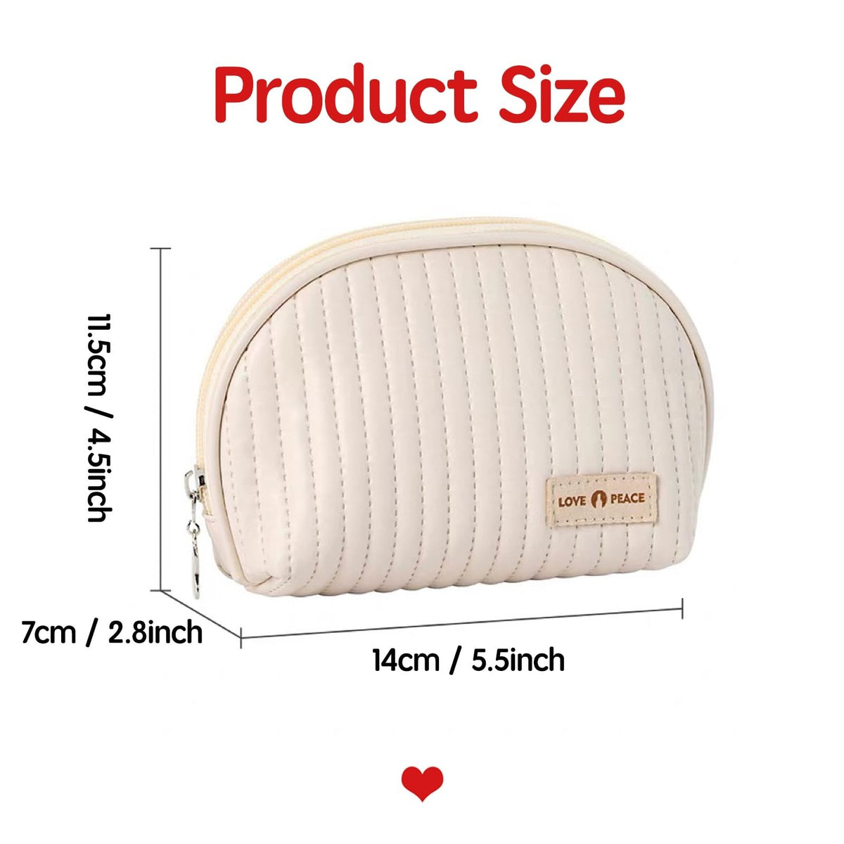 Mini Waterproof Makeup Bag for Purse Travel Organizer - Beige