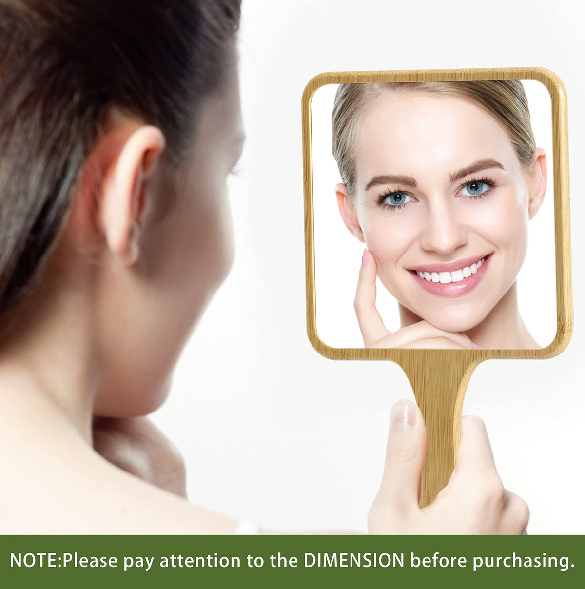 Natural Bamboo Handheld Mirror - Portable Vanity & Travel Mirror for Men & Women