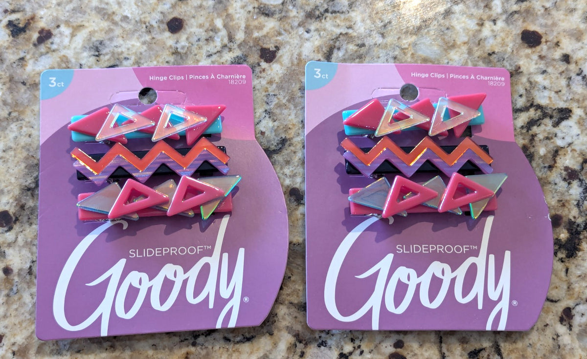 Goody 90s Slideproof 3" Hair Snap Clips Nostalgia Pain-Free 3 ct x 2