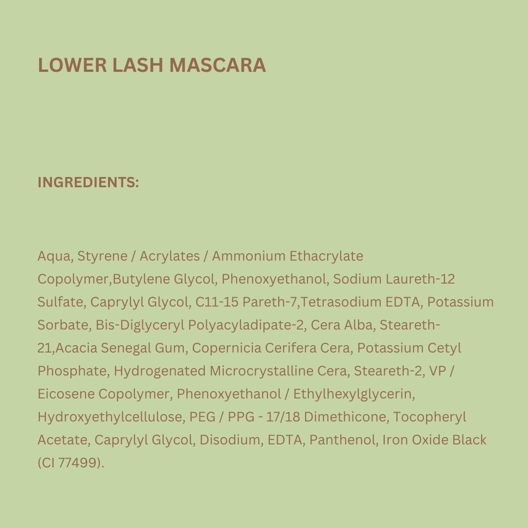 Water-Resistant Lower Lash Mascara with Slim Brush - Vitamin E & Panthenol