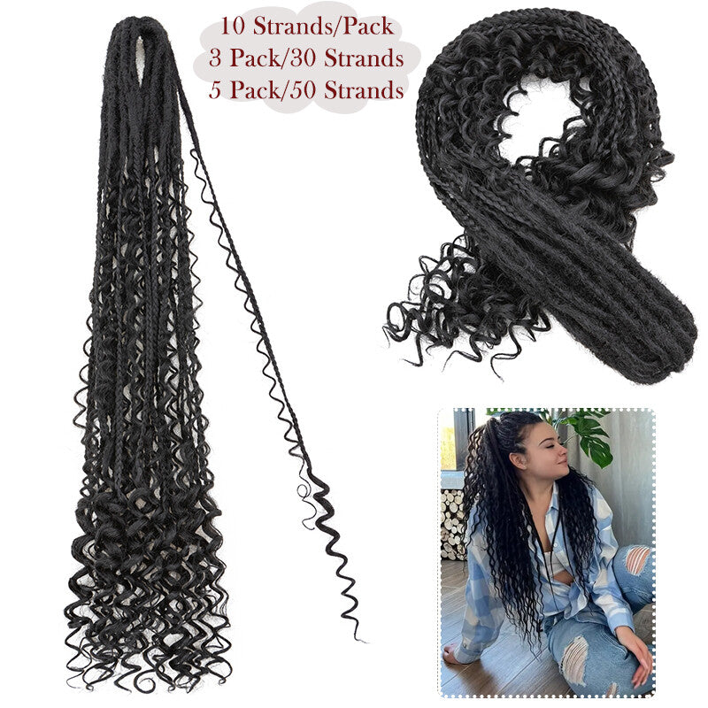 Wavy Double Ended Dreadlock Extensions with Curly Ends for Women