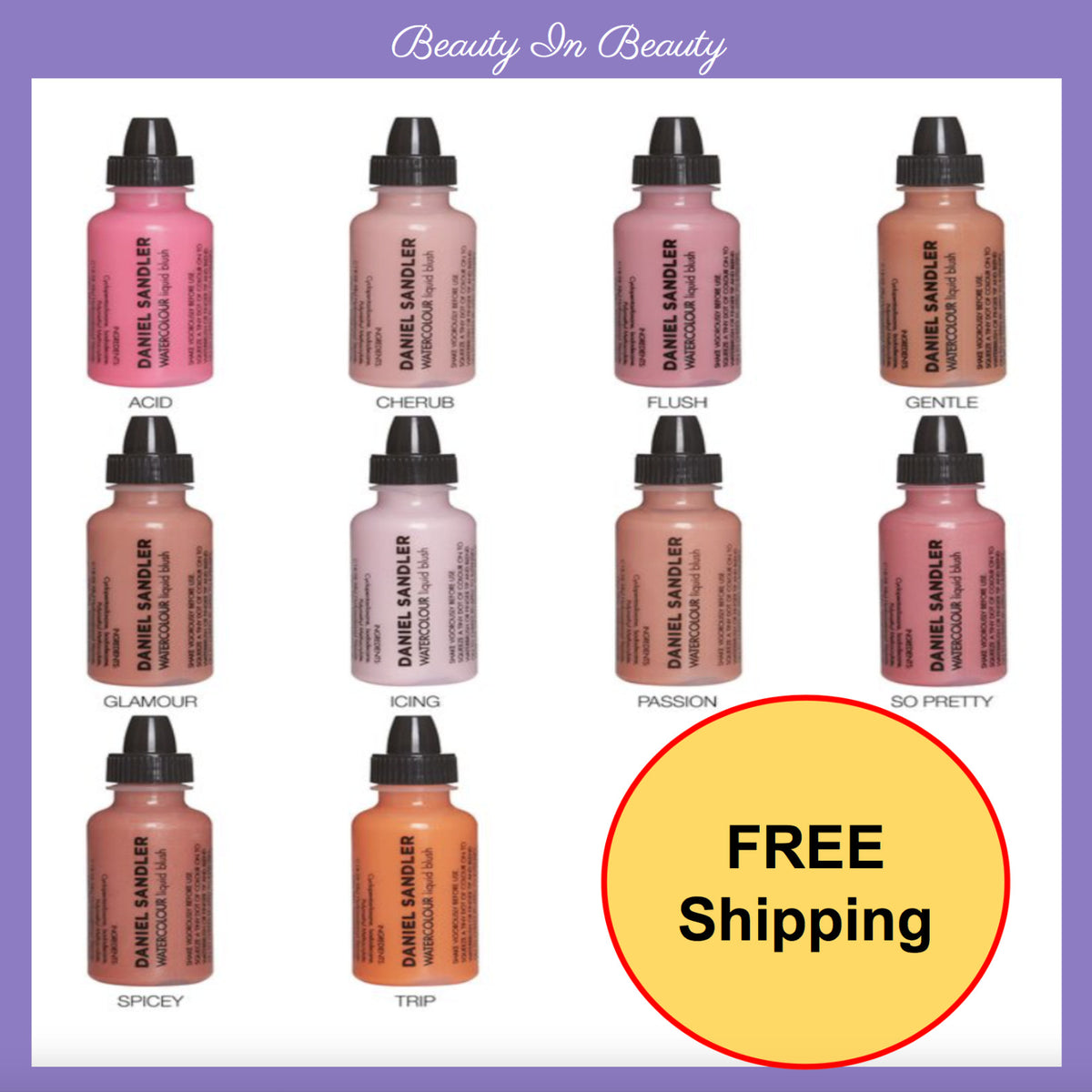 Daniel Sandler Watercolour Liquid Blusher 15ml - All Shades, New & Sealed