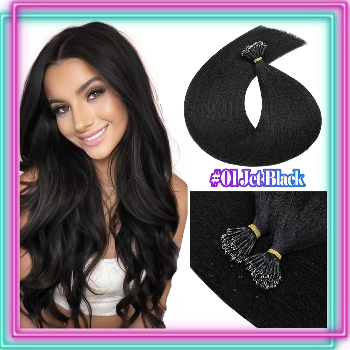 Nano Ring Hair Extensions 100% Human Remy Hair Micro Loop Beads I Tip 300G