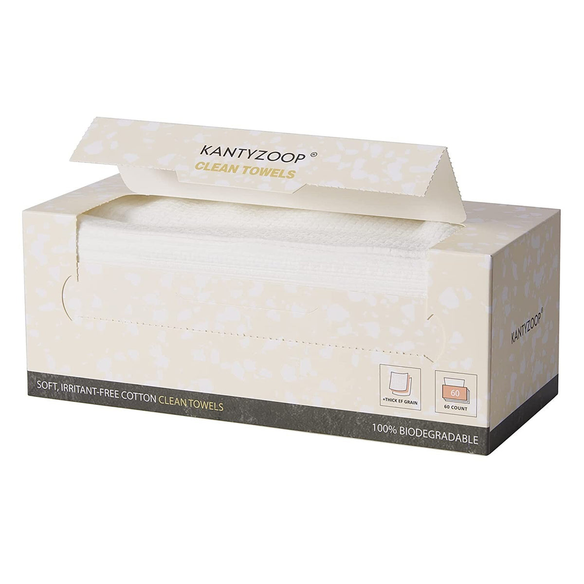 Biodegradable Face Towels – Ultra Soft Makeup Remover Wipes, 60 Count