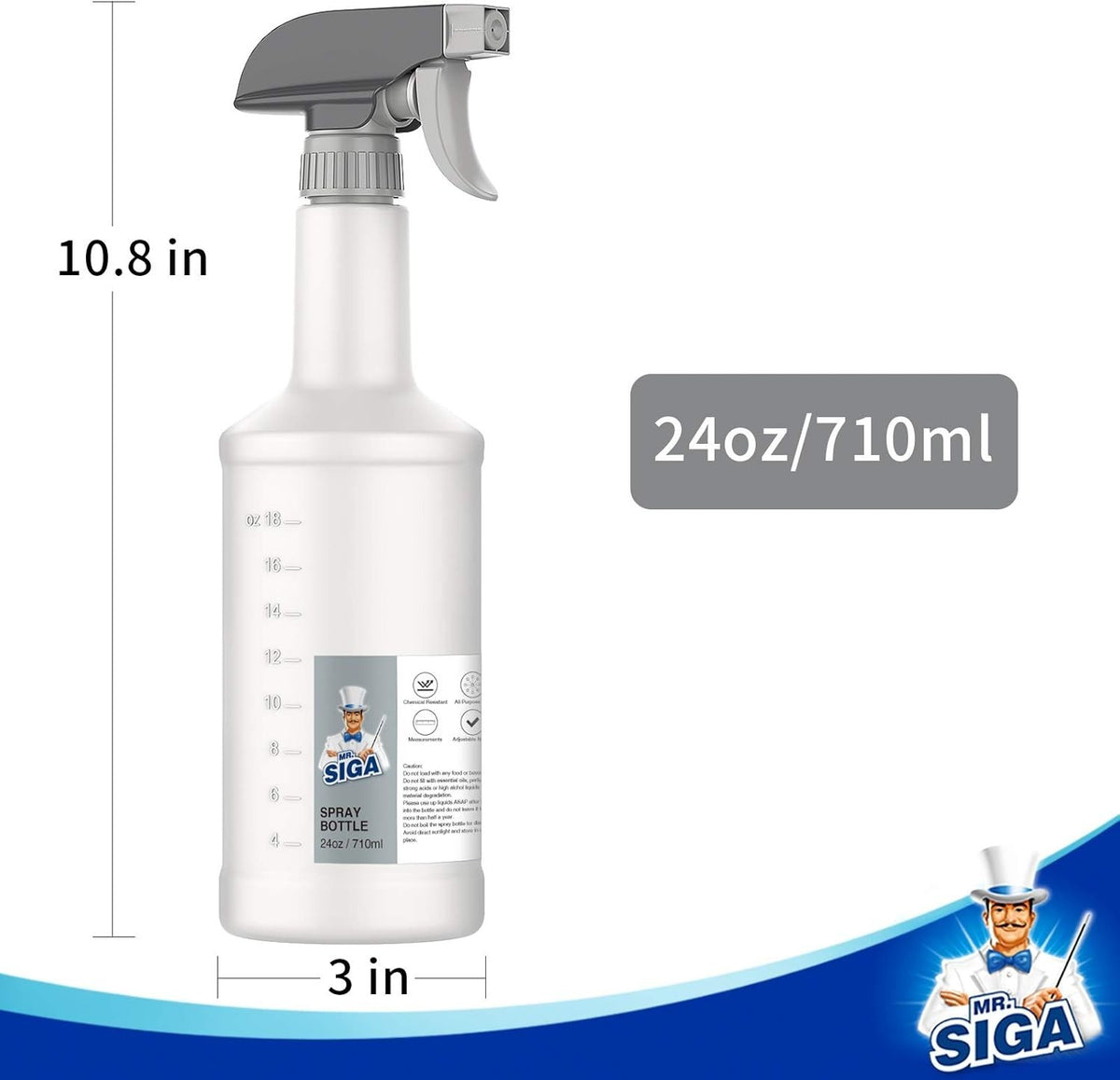 24 oz Leak-Proof Spray Bottles Set for Cleaning & Household Use