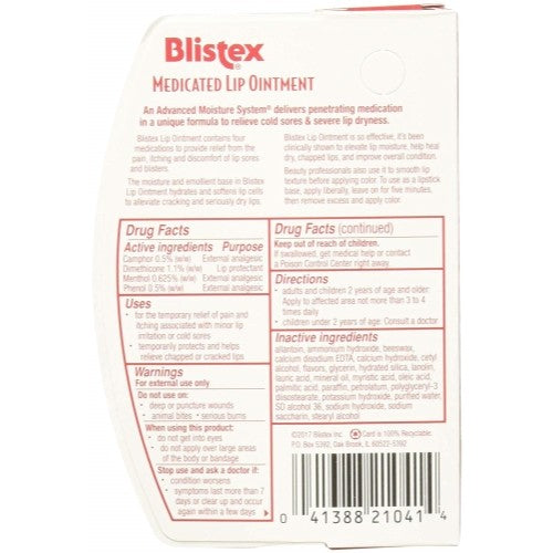 Medicated Lip Ointment Tube Pack - Blistex 0.35 Ounce, 5 Count