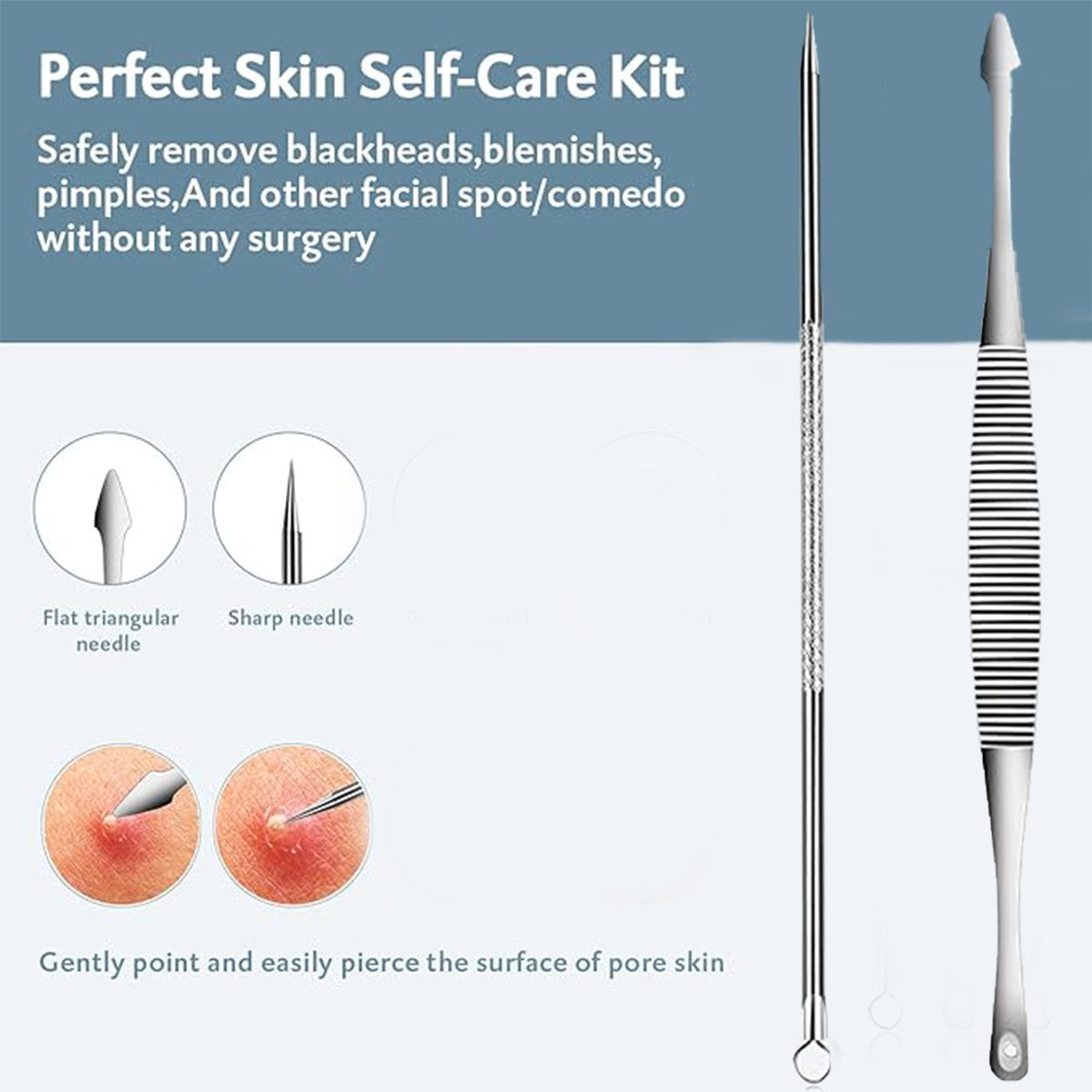 Pimple Popper & Blackhead Extractor Tool Kit for Face & Nose Skin Care