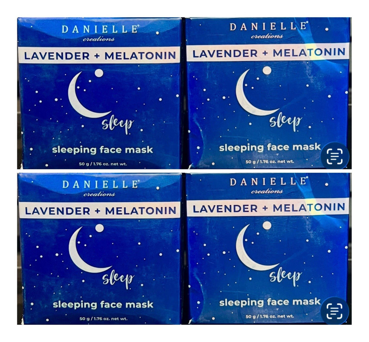 Lavender and Melatonin Sleep Face Mask with Collagen and Retinol - Lot of 4