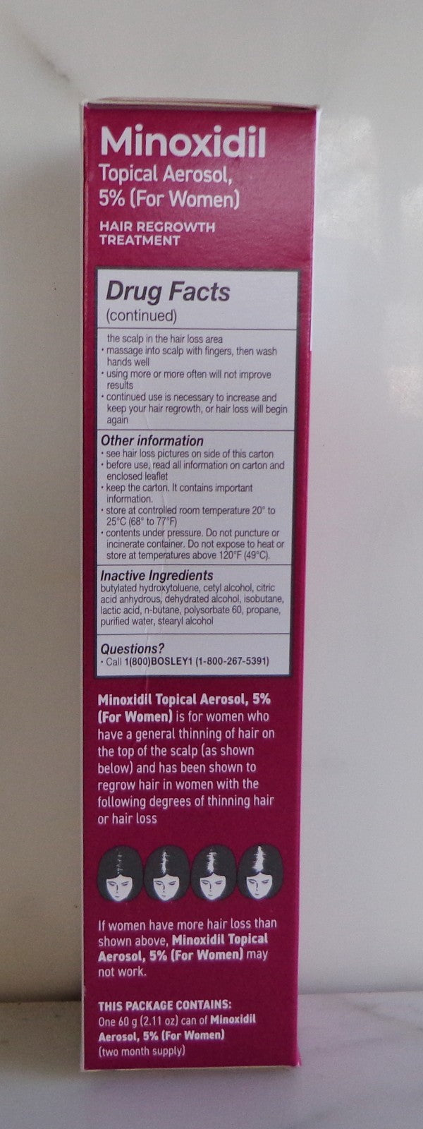 Bosley MD MINOXIDIL Topical Hair Regrowth Treatment Foam For Women 5%